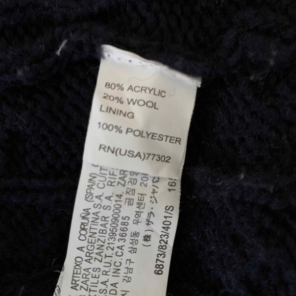 Zara Knitwear navy blue sweater with hoodie - Picture 5 of 5